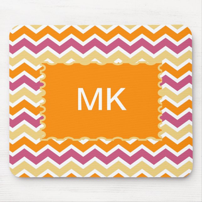 Mousepad ZigZag tribal vibrante (Frente)