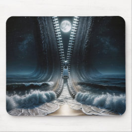 Mousepad Zipper Unzipping Moon and Ocean