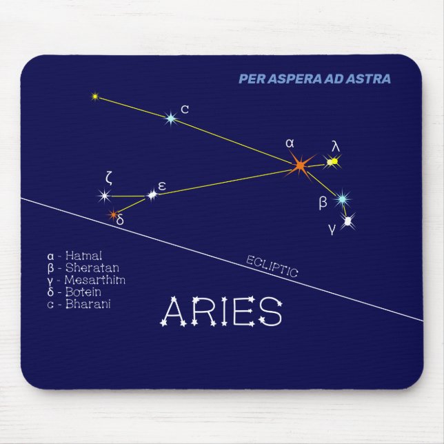 Mousepad Zodiac Constelação Aries (Frente)