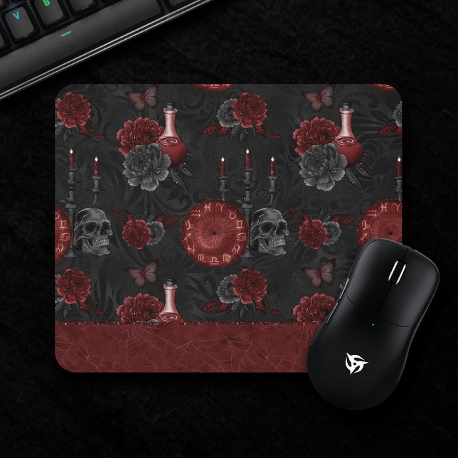 Mousepad Zodiac Magic | Poção de Rosas de crânio de Henna R (Criador carregado)