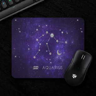 Mousepad Zodiac Purple Aquarius   Astrologia Horóscopo