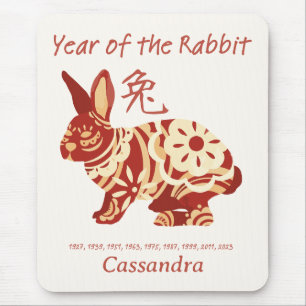 Mousepad Zodíaco Chinês - Sinal De Animal De Coelho