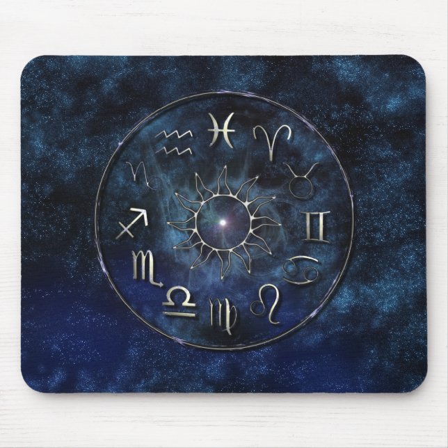 Mousepad Zodíaco com fundo estrelado (Frente)