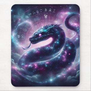 Mousepad Zodíaco da Galáxia da Serpente Cósmica Astrologia