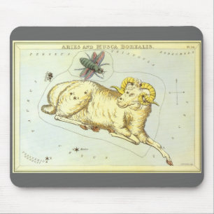 Mousepad Zodíaco do vintage, constelação da ram do Aries