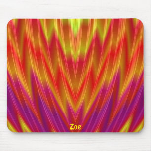 Mousepad ZOE ~ Pad vermelho, amarelo e roxo do mouse