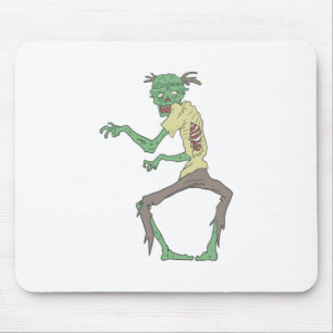 Mousepad Zombi assustador da pele verde com carne Rotting
