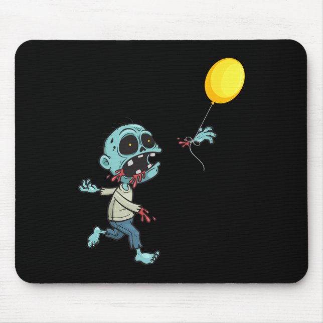 Mousepad Zombie Birthday Balloon - Engraçada Zombie Kids A (Frente)