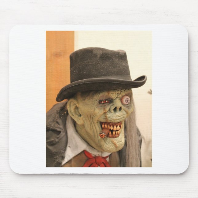 Mousepad Zombie com Charuto e Chapéu Superior (Frente)