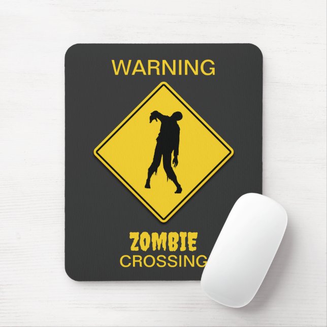 Mousepad Zombie Warning Halloween (Com mouse)