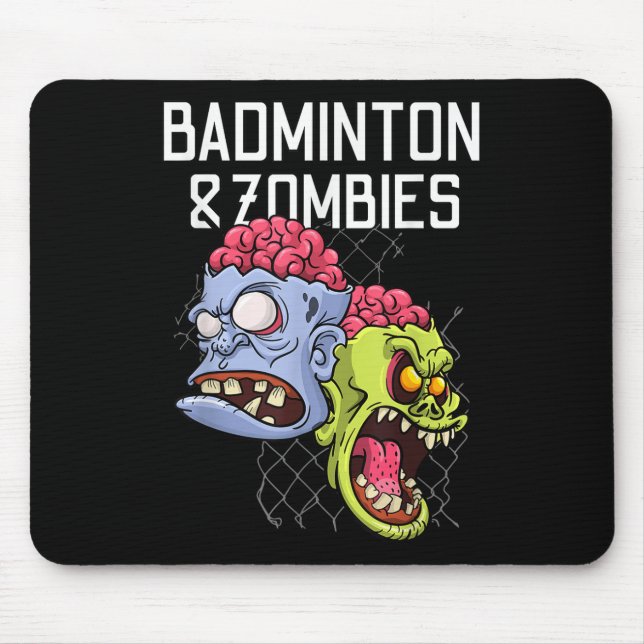 Mousepad Zombies de Badminton Jogo Divertido de Esportes Ra (Frente)