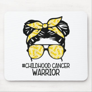 Mousepad Zqxj Messy Bun Yellow Ribbon Childhood Cancer Warr