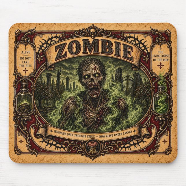 Mousepad Zumbi, Monstro de Circo Vintage (Frente)