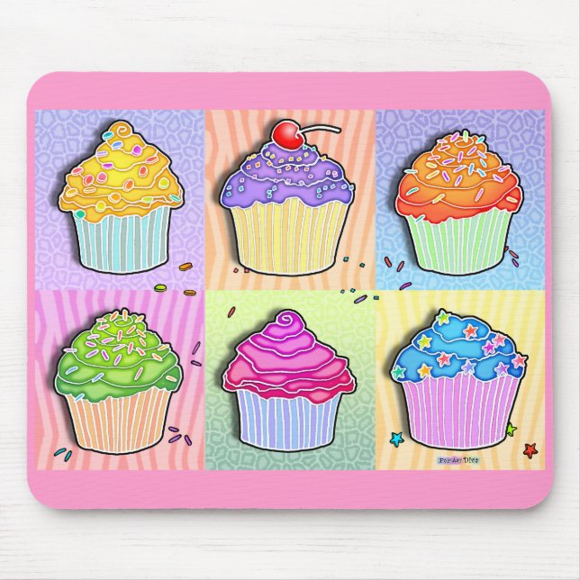 Mousepads - cupcakes do pop art (Frente)