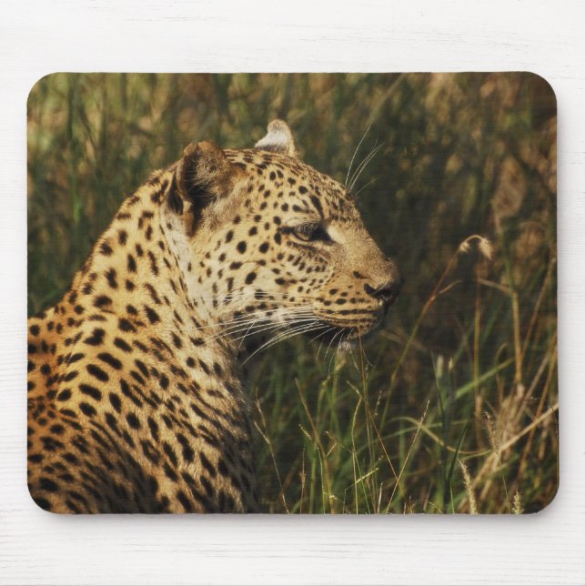 Mousepads do animal selvagem do leopardo (alerta & (Frente)