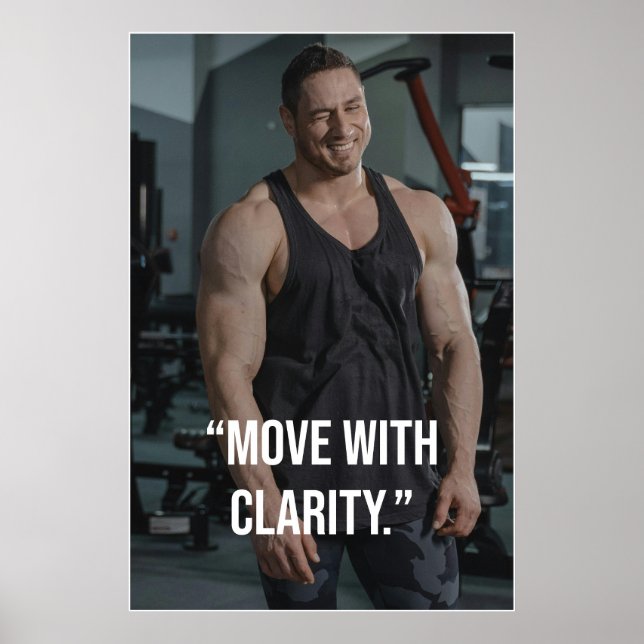 Move With Clarity Fitness Quote Poster (Frente)