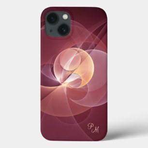 Movement Abstract Wine Red Pink Fractal Monogram