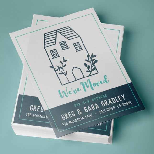 Movemos o Doodle House Novo Cartão de Endereço (Criador carregado)