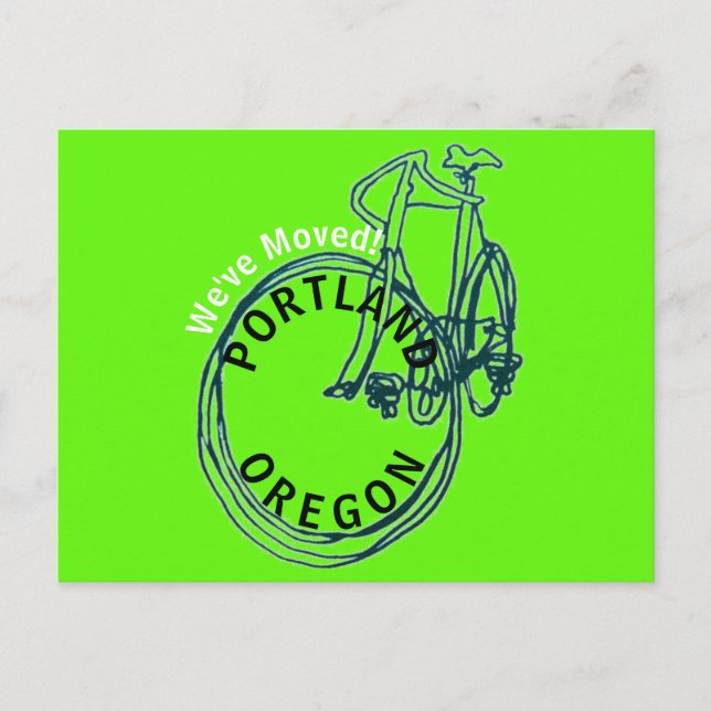 Movemos Portland Oregon Novo Cartão de Endereço (Frente)
