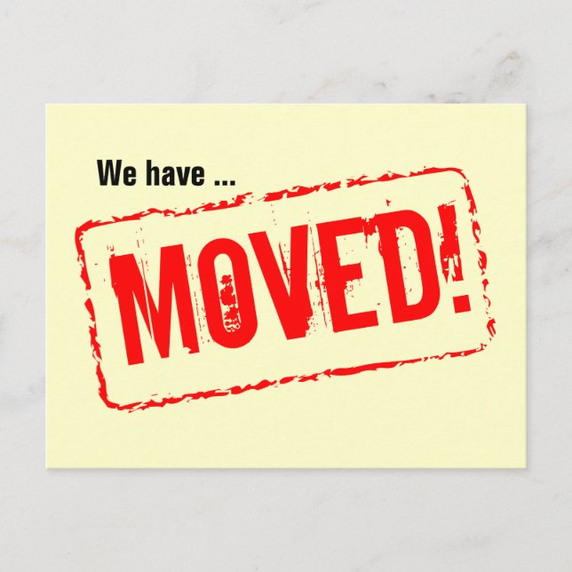 Movendo cartões postais com design de carimbo verm (Frente)