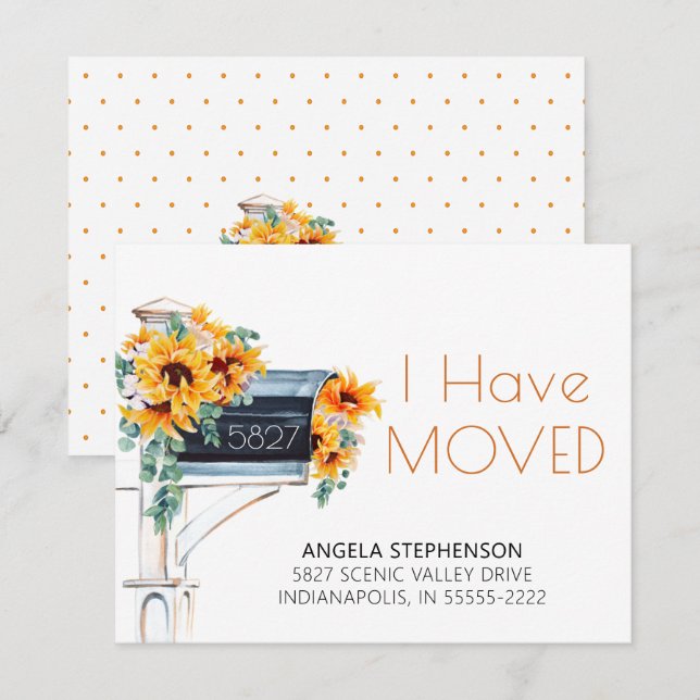 Movendo Girassóis Eucalyptus Mailbox Aquarela (Frente/Verso)