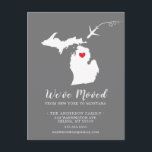 Movendo o estado do lançamento - Cartão de Posto M<br><div class="desc">Anúncio em Movimento | Estado MONTANAModern em movimento com o estado de MONTANA, com um coração e avião vermelhos em fundo de cinza. A cor do plano de fundo pode ser alterada facilmente clicando em personalizar e, em seguida, clique para personalizar ainda mais para ver o nosso selecionador de cores....</div>