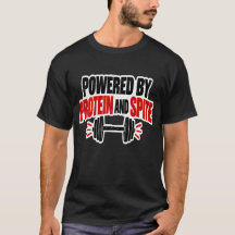 Movido por Proteína e Rancor Camiseta engraçada de