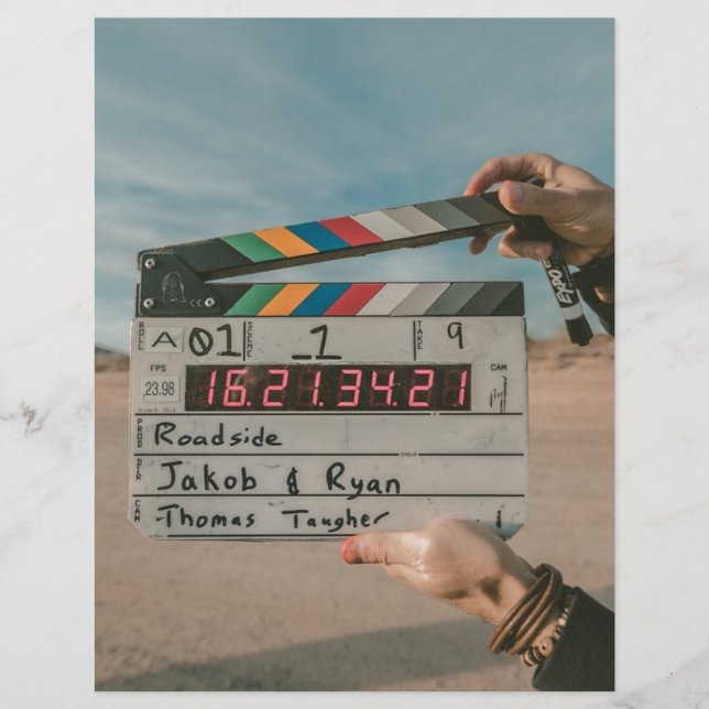 Movie Diretor Clap Film Câmera de Cinema (Frente)