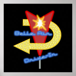 Movimentação do estilo do anos 50 no poster do