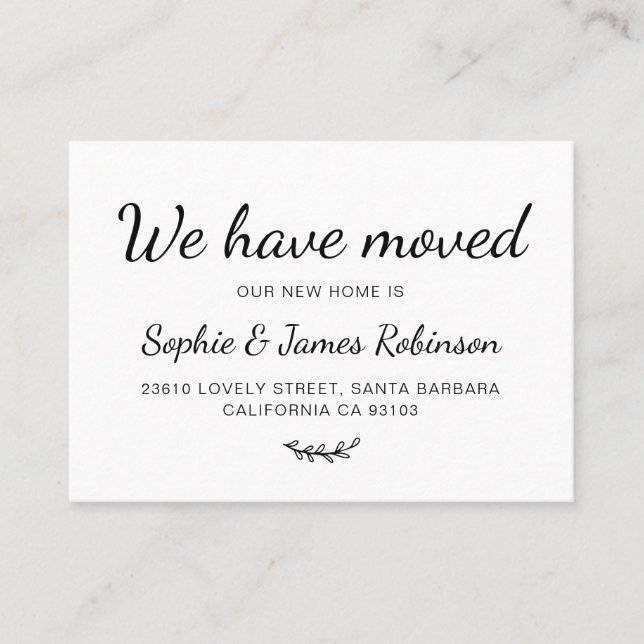 Movimentamos Mínimo Novo Cartão de Inserção de Mov (Frente)