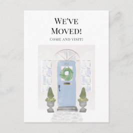 Movimentamos o novo cartão postal de porta azul co