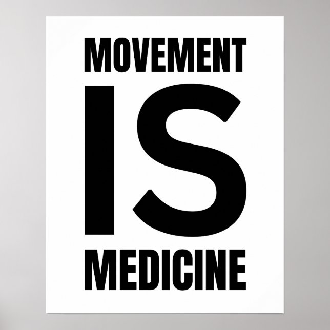 Movimento é medicina, malhação, poster de ginástic (Frente)
