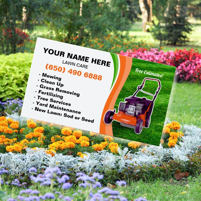 Mowing Service Business Card Lawn Care (Criador carregado)