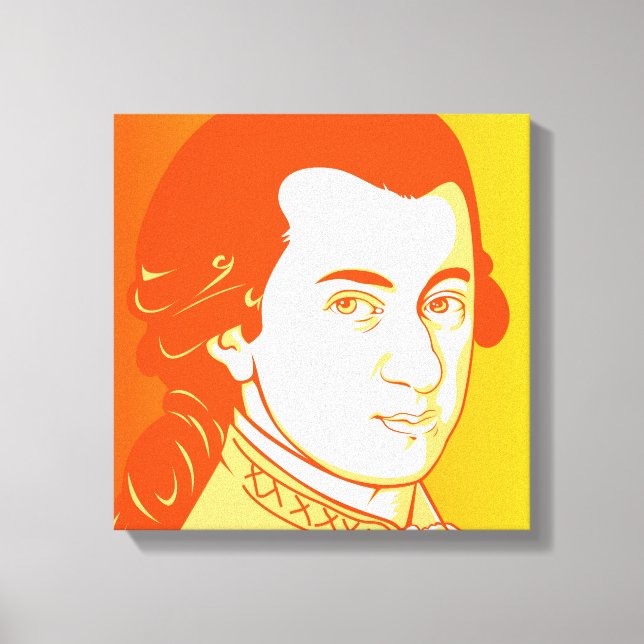 Mozart em canvas - estilo dos desenhos animados, (Frente)