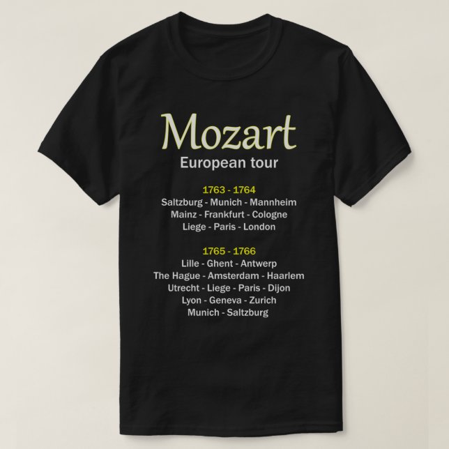 Mozart European Tour Merchandise Classic T-Shirt (Frente do Design)