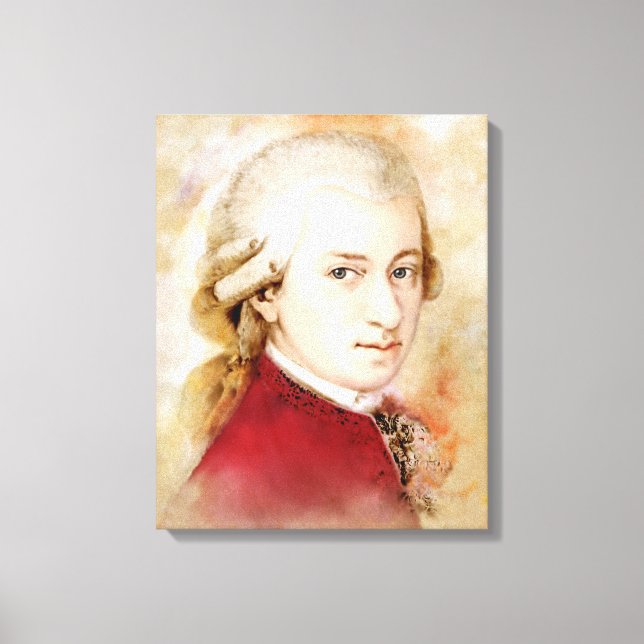 Mozart na Canvas - Estilo de Aquarela (Frente)