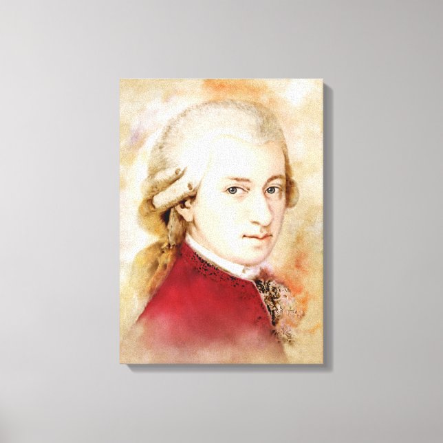 Mozart na Canvas - Estilo de Aquarela (Frente)