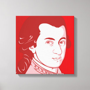 Mozart na Canvas - Estilo de Cartoon, vermelho/bra