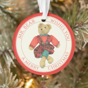 MR. BEAR Ornamento de Círculo de Acrílico + Texto