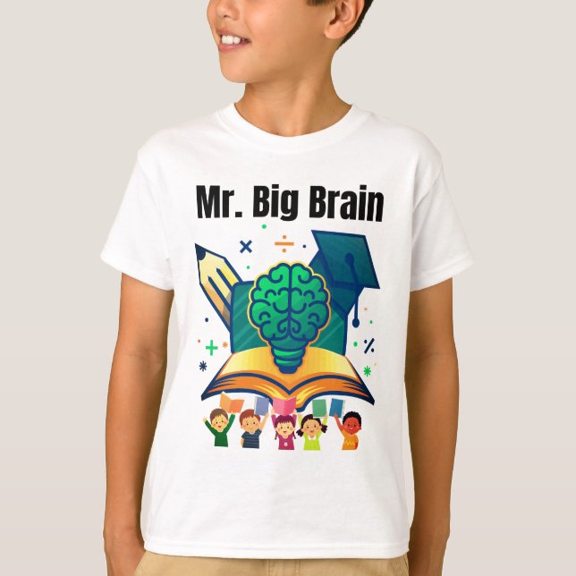  Mr. Big Brain Funny Smart Kids T-Shirt (Frente)