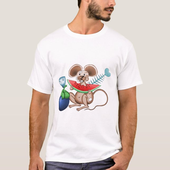 Mr. Rat enjoying his meal T-Shirt (Frente)
