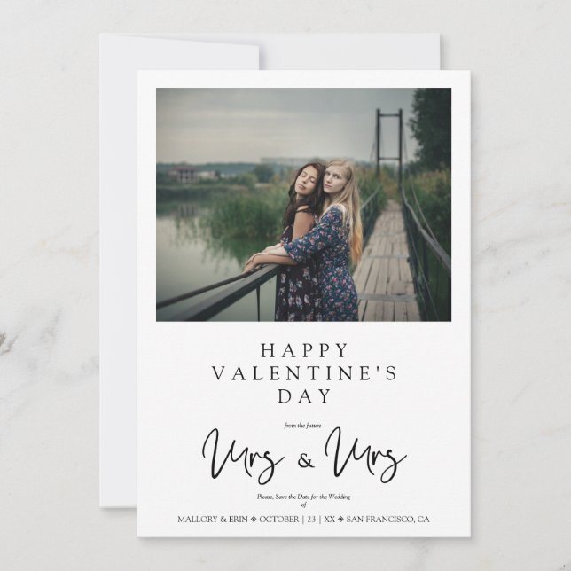 MRS & MRS Valentine's Wedding LGBT Lesbian Photo (Frente)