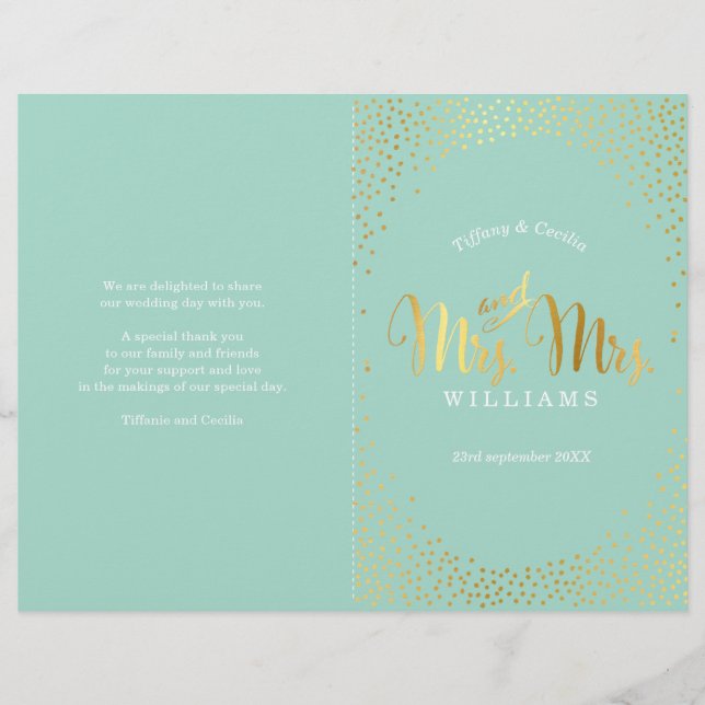 MRS. & MRS. WEDDING PROGRAM MONTANTE DE MORTE (Frente)