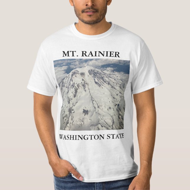 MT aérea. Rainier Washington State T-shirt (Frente)