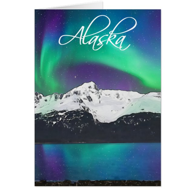 Mt. Alice Aurora Alaska - Cartão de Arte de 5" x 7 (Frente)