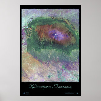 Mt. Kilimanjaro, Tanzânia Satellite Poster