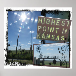 Mt. SUNFLOWER - POSTER KANSAS DE PONTO MAIS ALTO