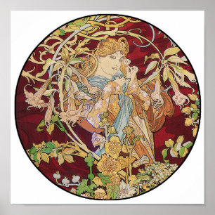 Mucha Art Nouveau Poster Impressão: Mulher com mar