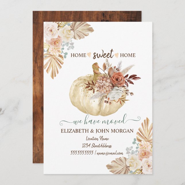 Mudámos, Abóbora, Flores De Outono, Madeira (Frente/Verso)