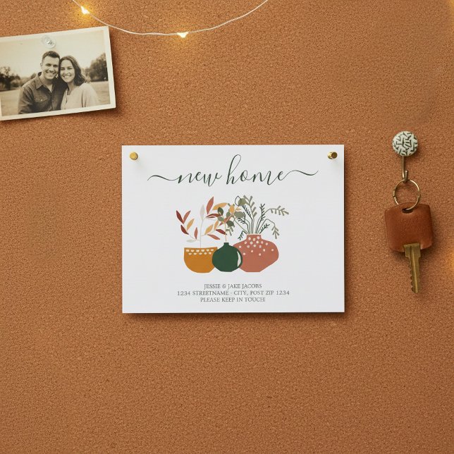 Mudamos, novo cartão de anúncio de endereço (We've moved, new address announcement card.)